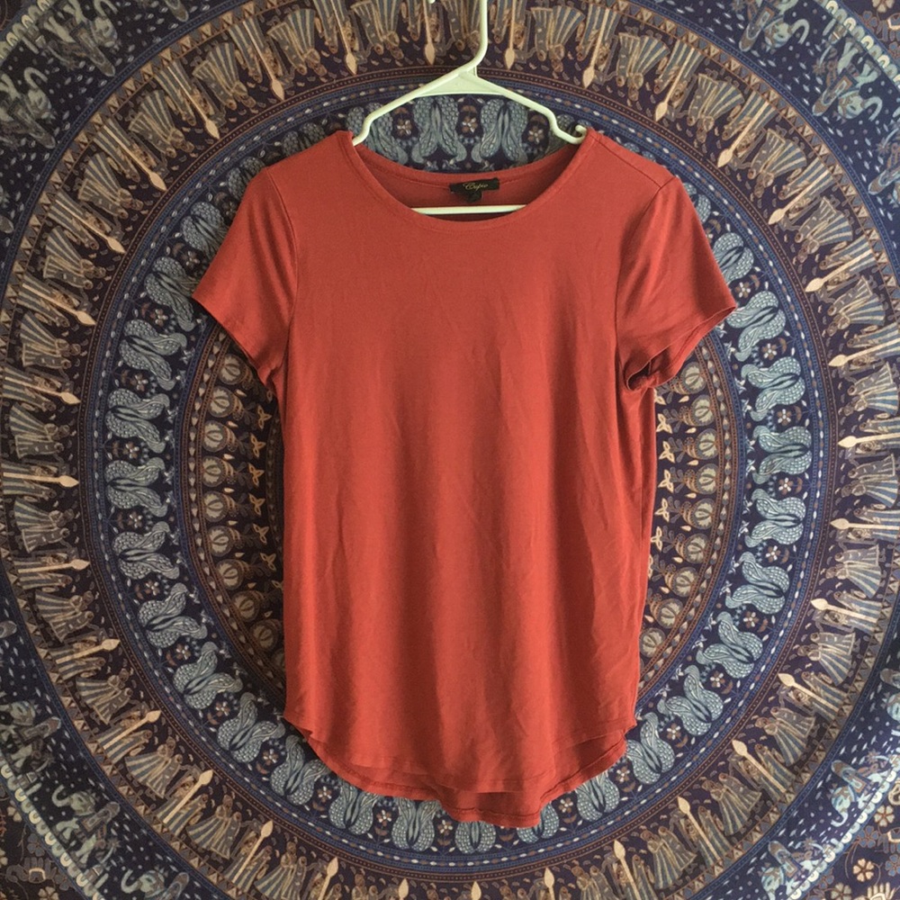 Women’s rust orange short sleeve tee/top/blouse